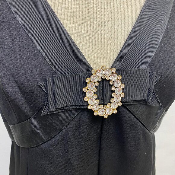 NWT Vintage 1960s Gino Charles for Neusteters Black Cocktail Dress, Size 12/14 - Picture 6 of 11